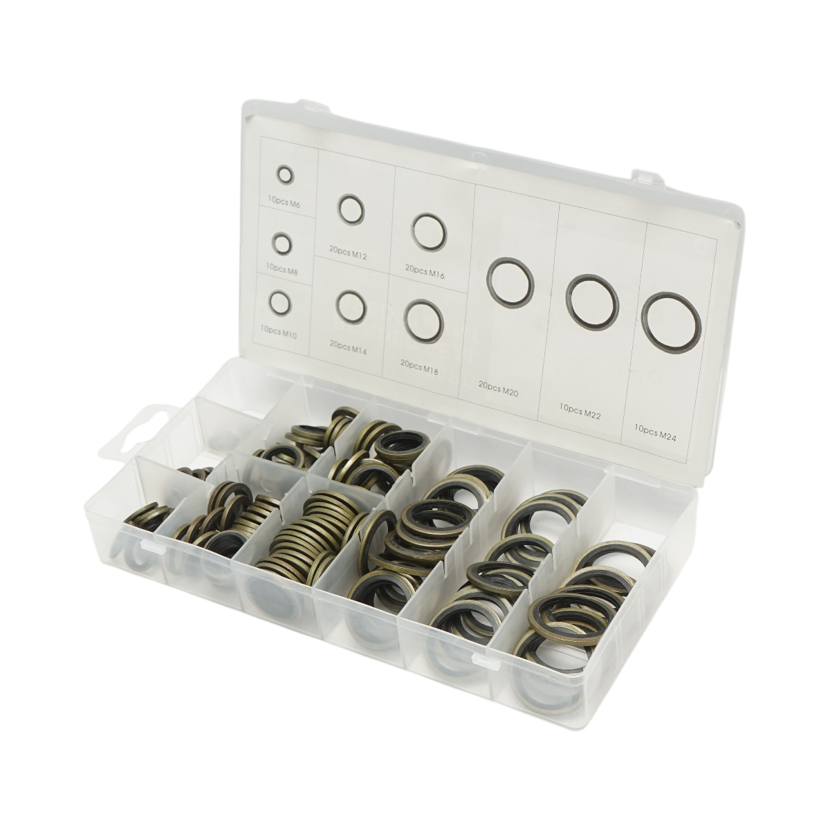 Trusa garnituri metalice cu cauciuc M6-M24 150 piese - imagine 4