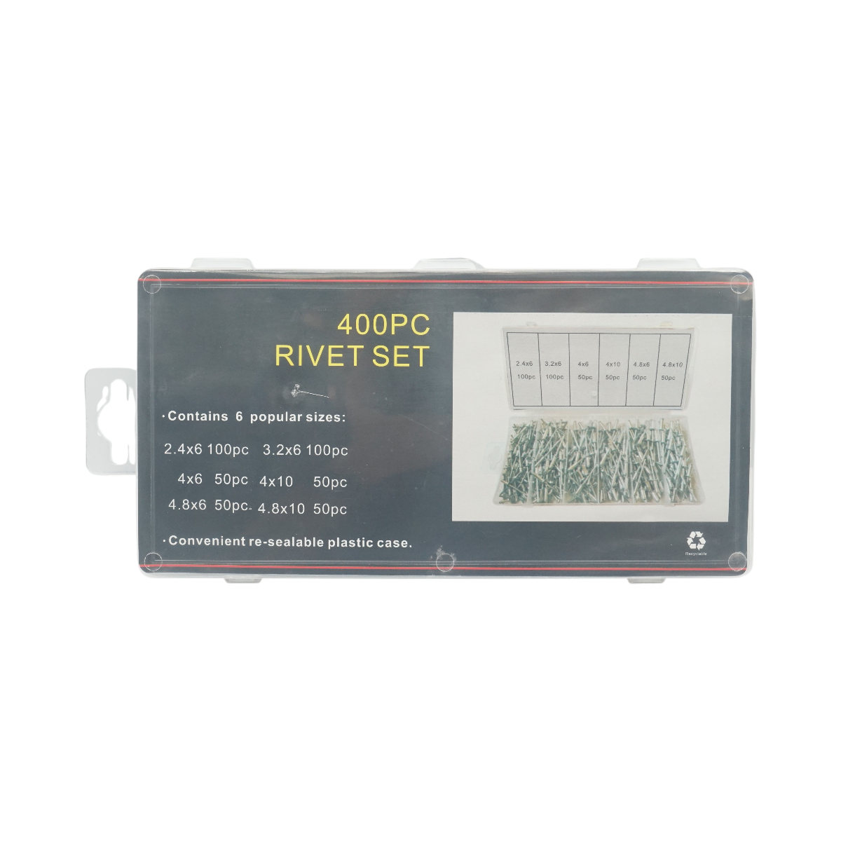 Trusa popnituri aluminiu 2.4-4.8mm 400 piese - imagine 3