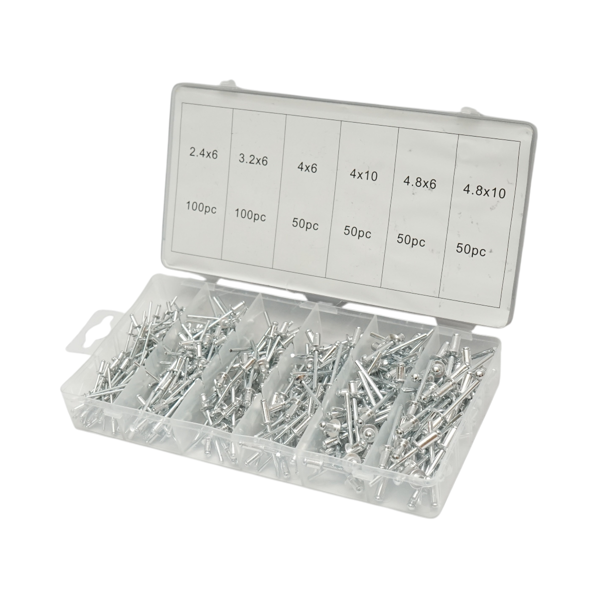 Trusa popnituri aluminiu 2.4-4.8mm 400 piese - imagine 4