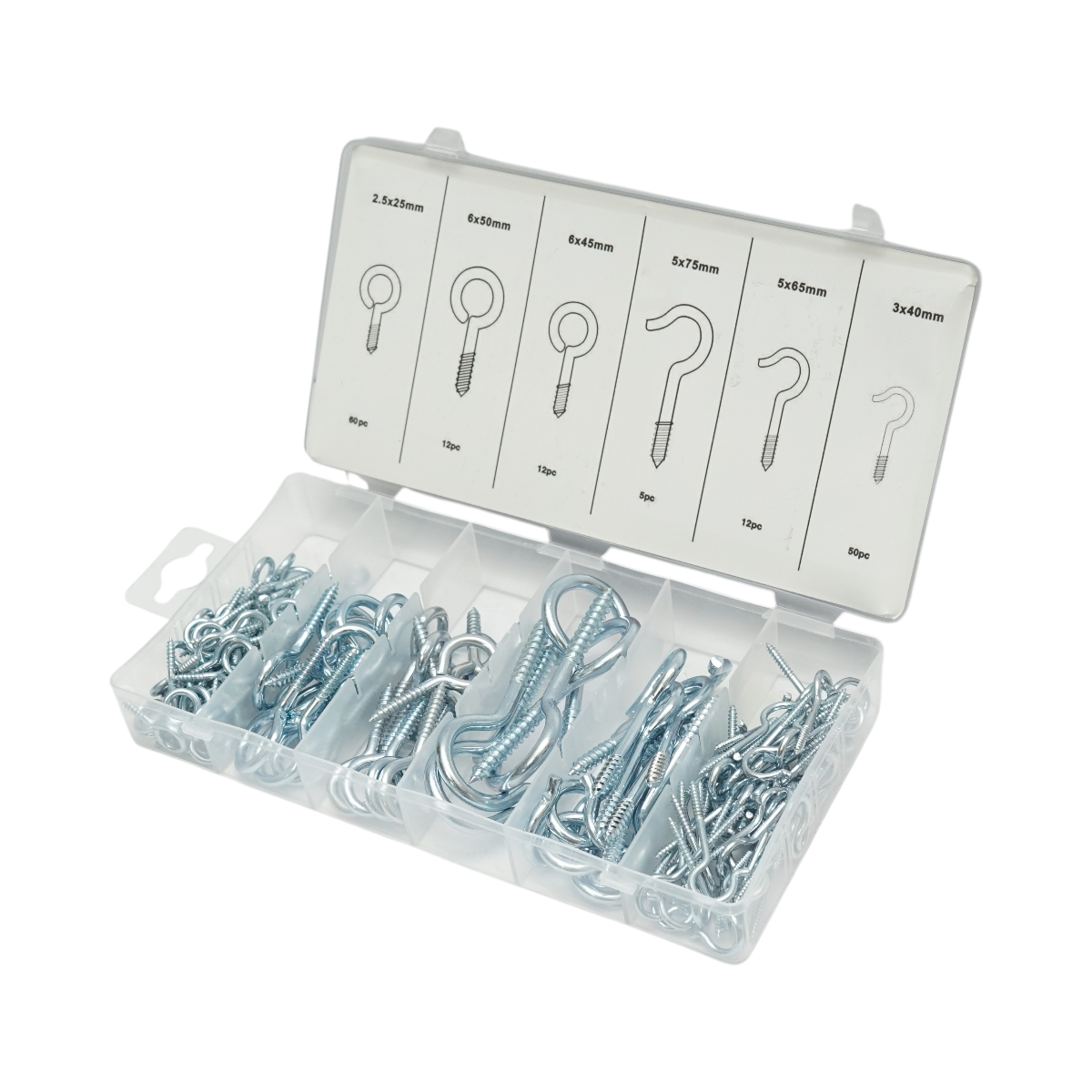 Trusa suruburi cu ochet si carllig pentru lemn 151 piese - imagine 4