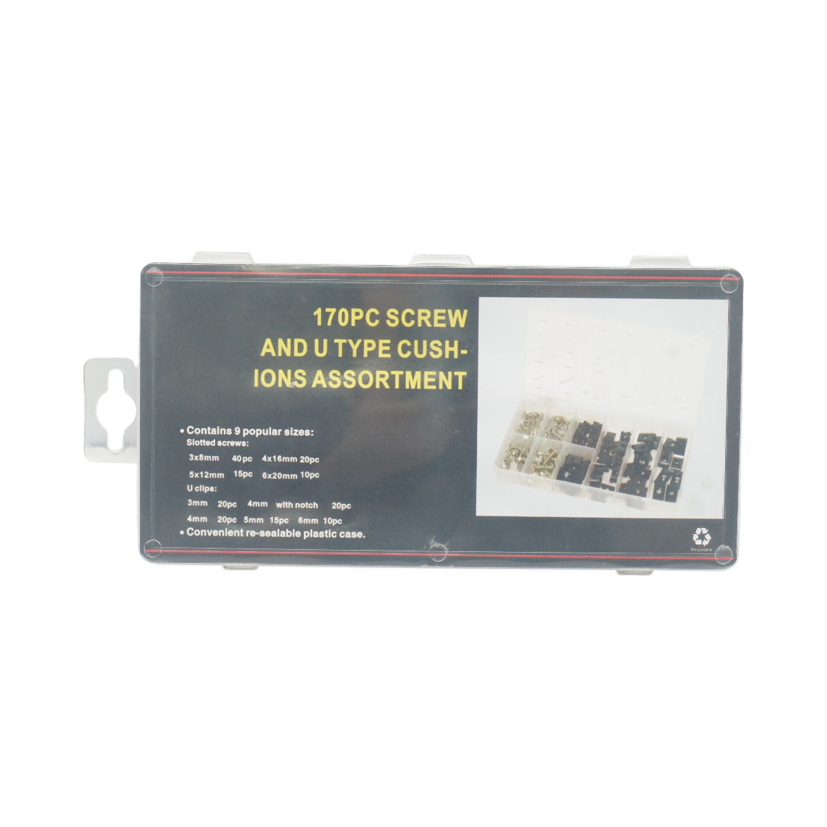 Trusa cleme metalice tip U cu holsuruburi 170 piese - imagine 3