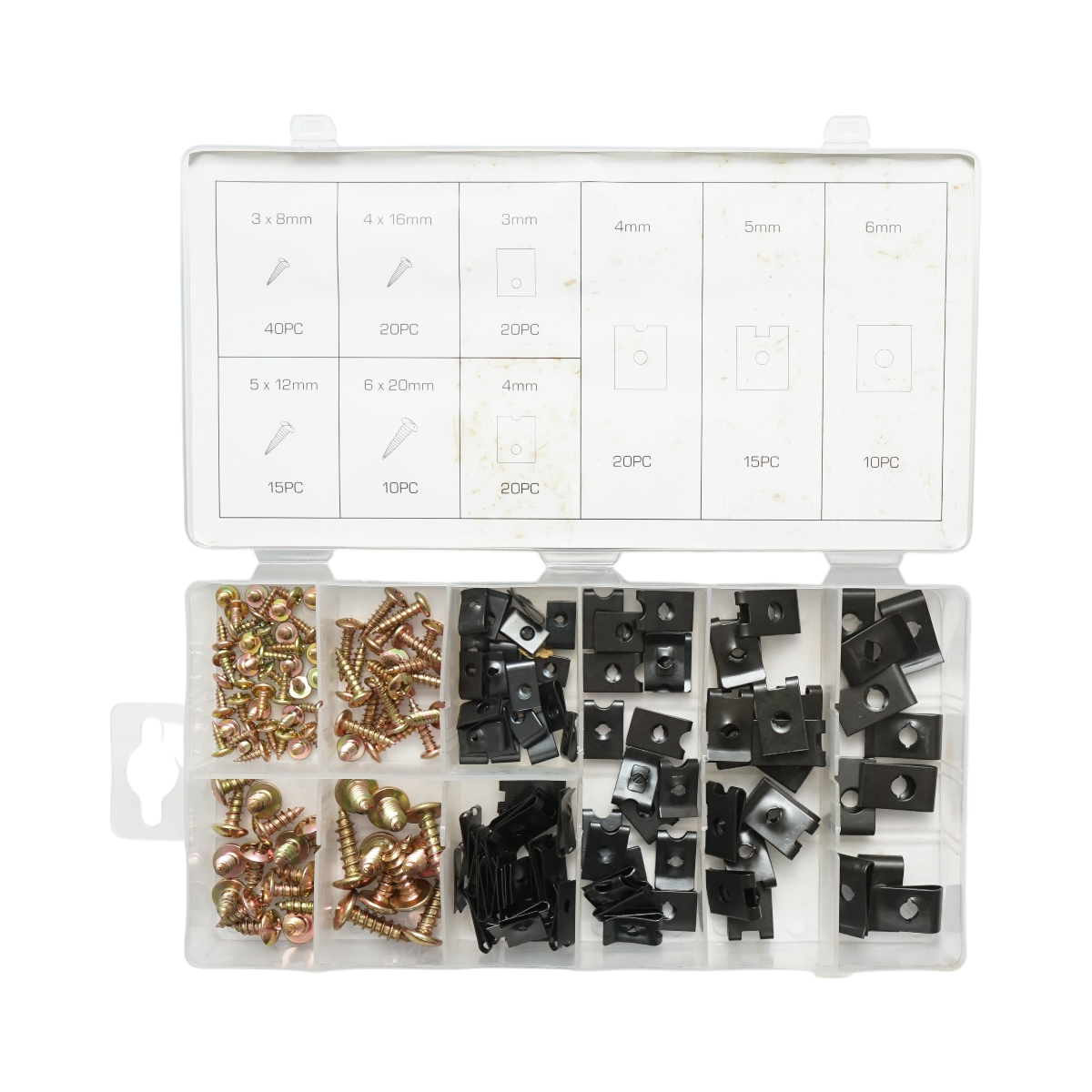Trusa cleme metalice tip U cu holsuruburi 170 piese - imagine 2