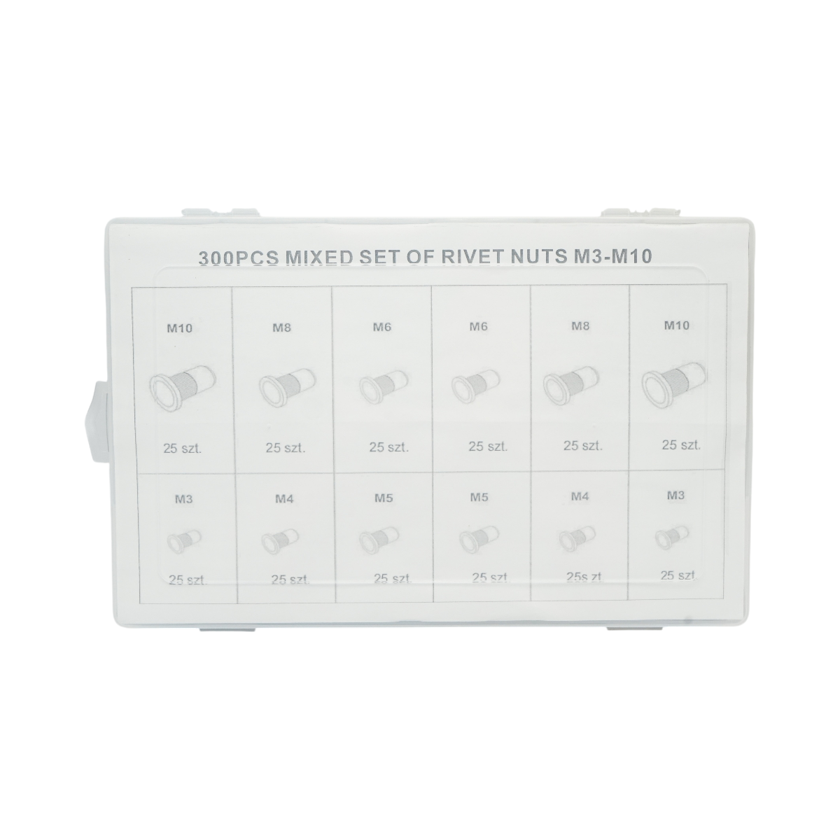 Trusa piulite nit cu guler M3-M10 300 piese - imagine 3