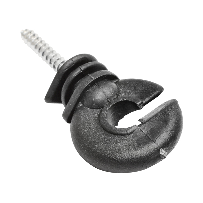 Izolator inelar premium material ABS calitate superioara negru lucios gard electric 88x38mm Breckner Germany - imagine 2