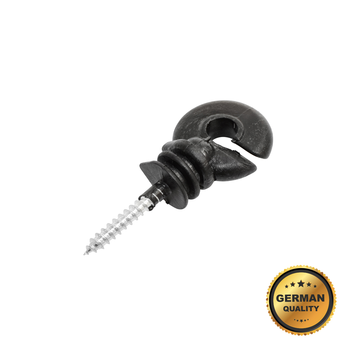 Izolator inelar premium material ABS calitate superioara negru lucios gard electric 88x38mm Breckner Germany