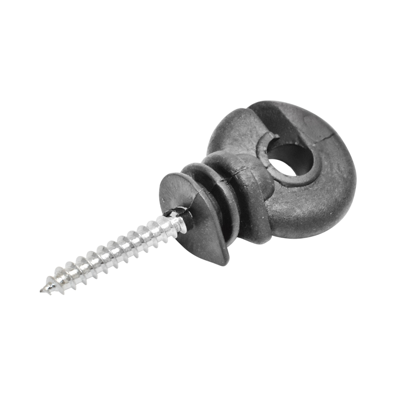 Izolator inelar premium material ABS calitate superioara negru lucios gard electric 88x38mm Breckner Germany - imagine 3