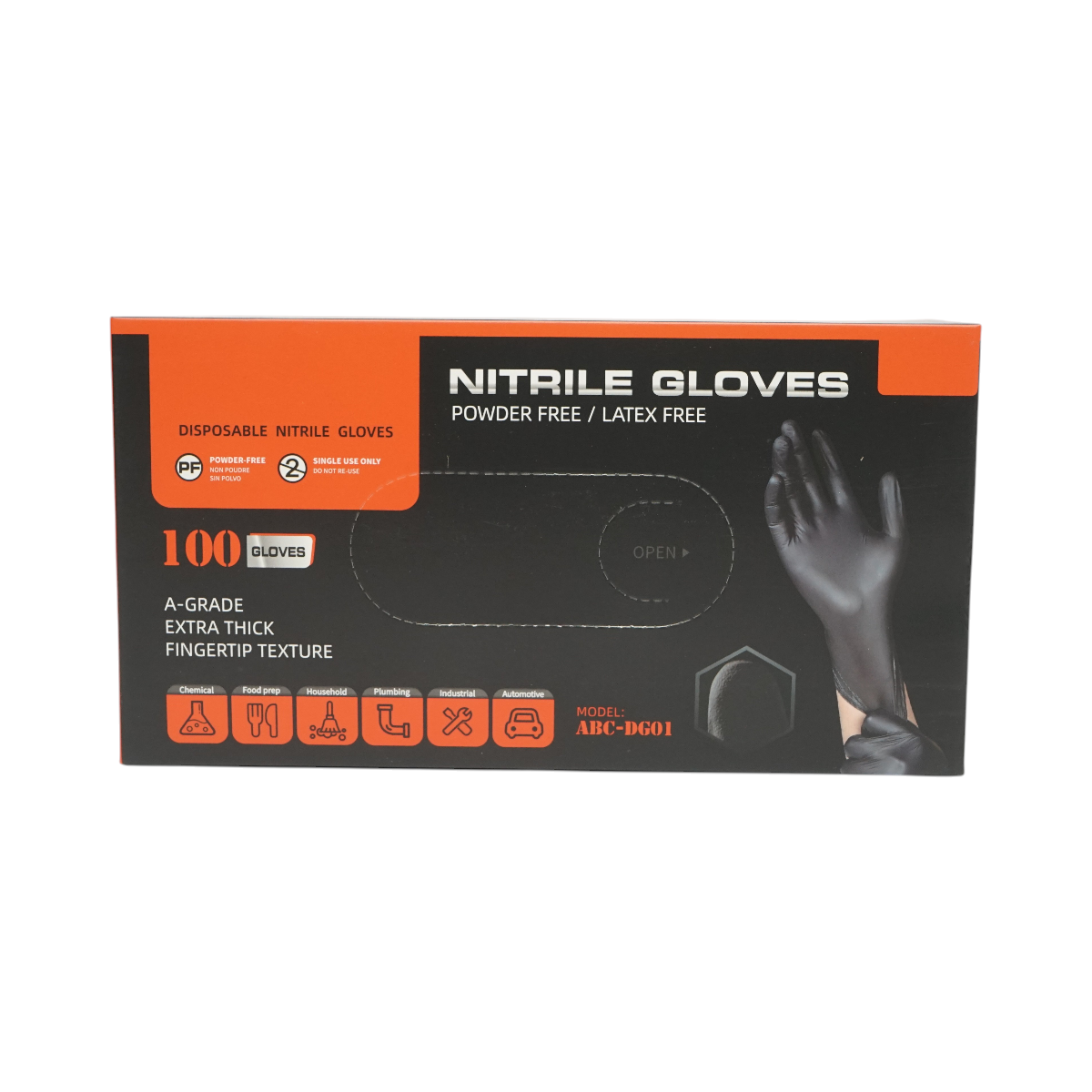 Manusi din nitril sintetic negre nepudrate marimea S 100 buc/cutie - imagine 2