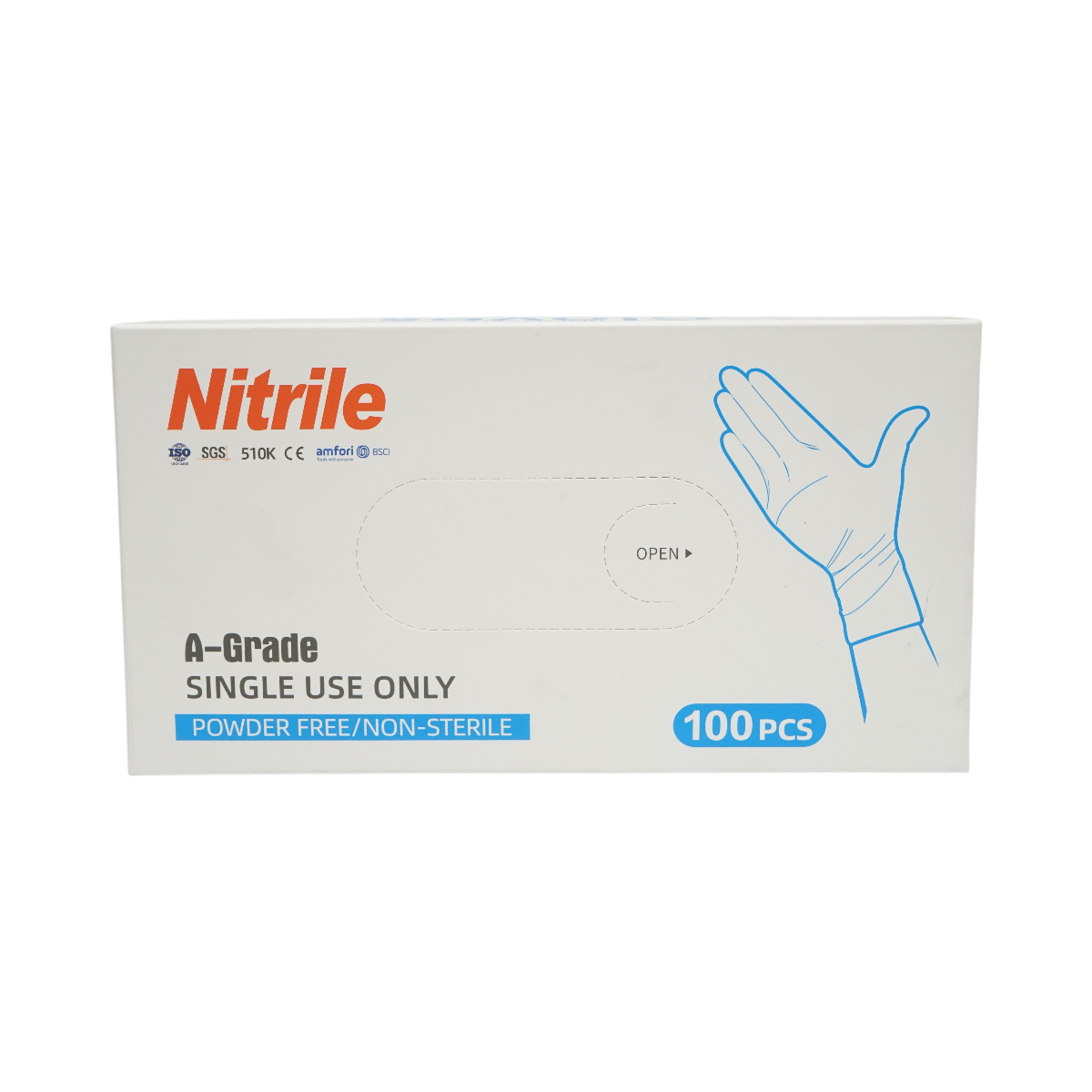 Manusi din nitril albastre nepudrate cu textura aderenta pe degete, marimea S 100 buc/cutie - imagine 2