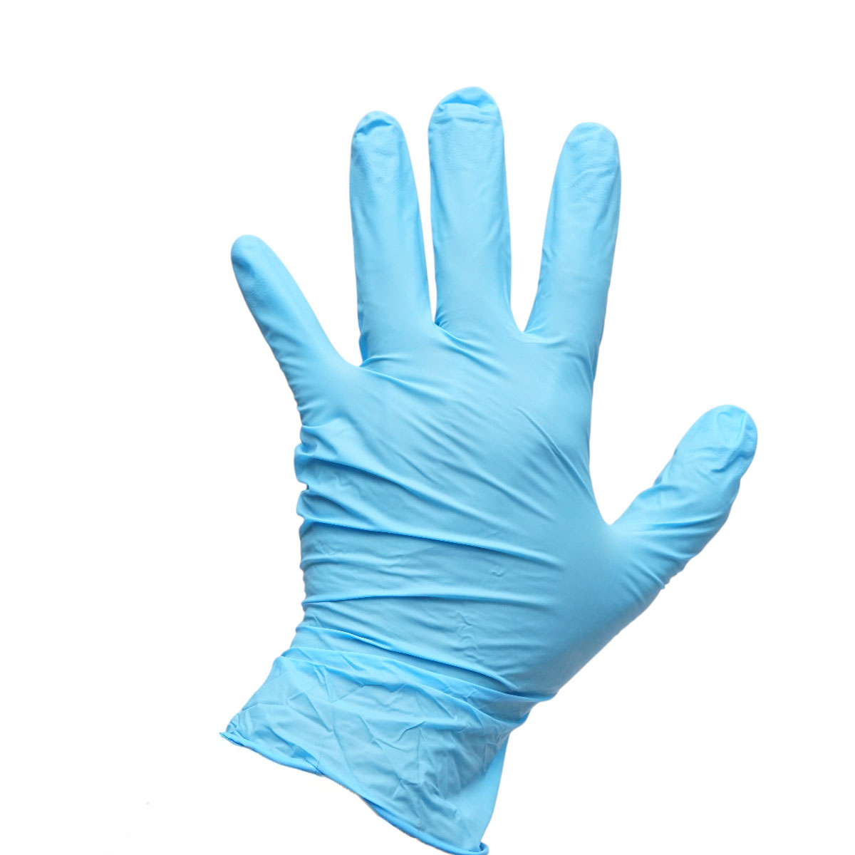 Manusi din nitril albastre nepudrate cu textura aderenta pe degete, marimea S 100 buc/cutie - imagine 4