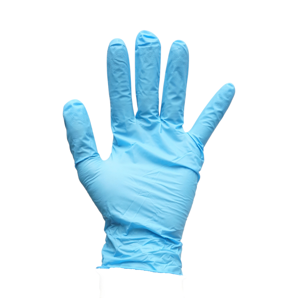 Manusi din nitril albastre nepudrate cu textura aderenta pe degete, marimea M 100 buc/cutie - imagine 4