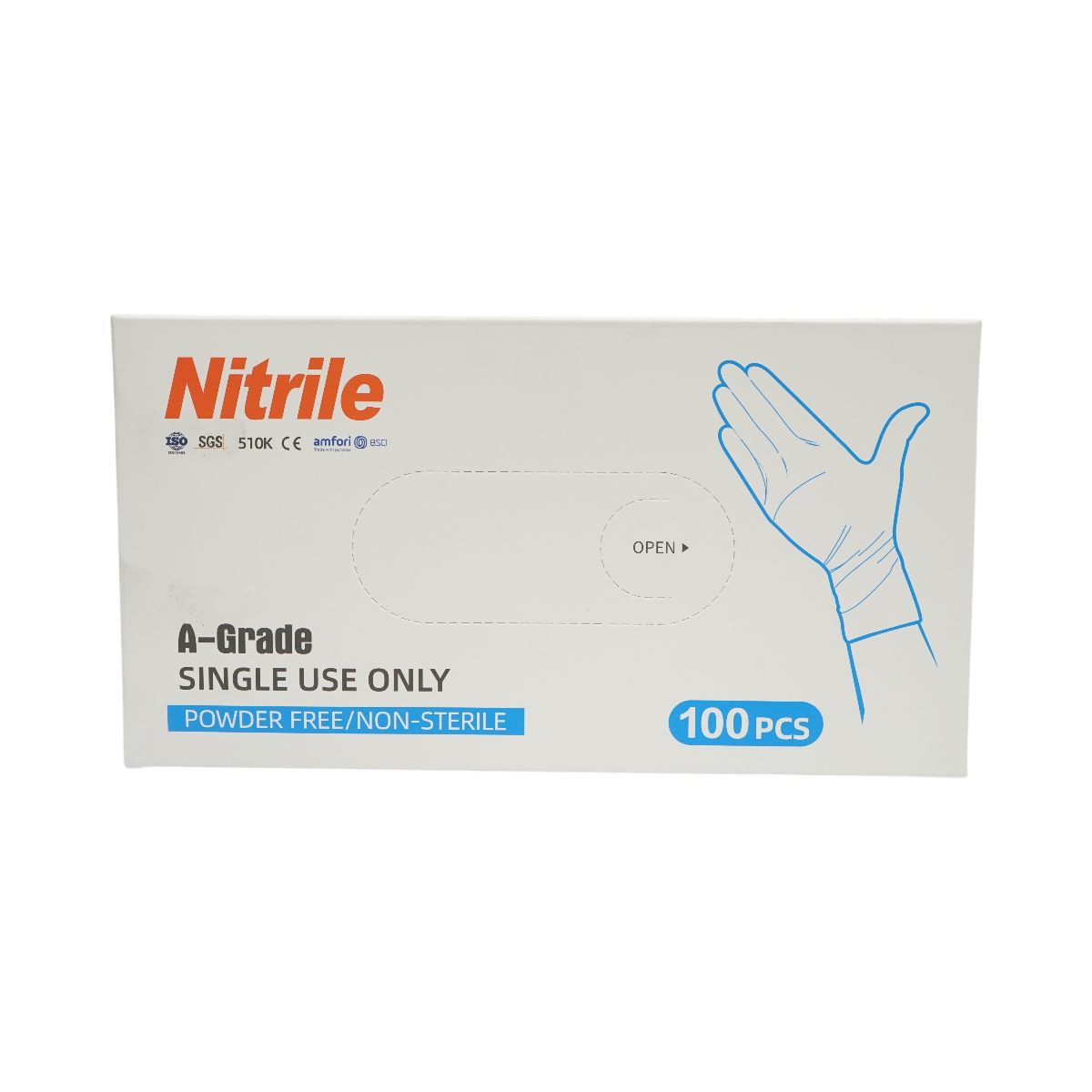 Manusi din nitril albastre nepudrate cu textura aderenta pe degete, marimea M 100 buc/cutie - imagine 2