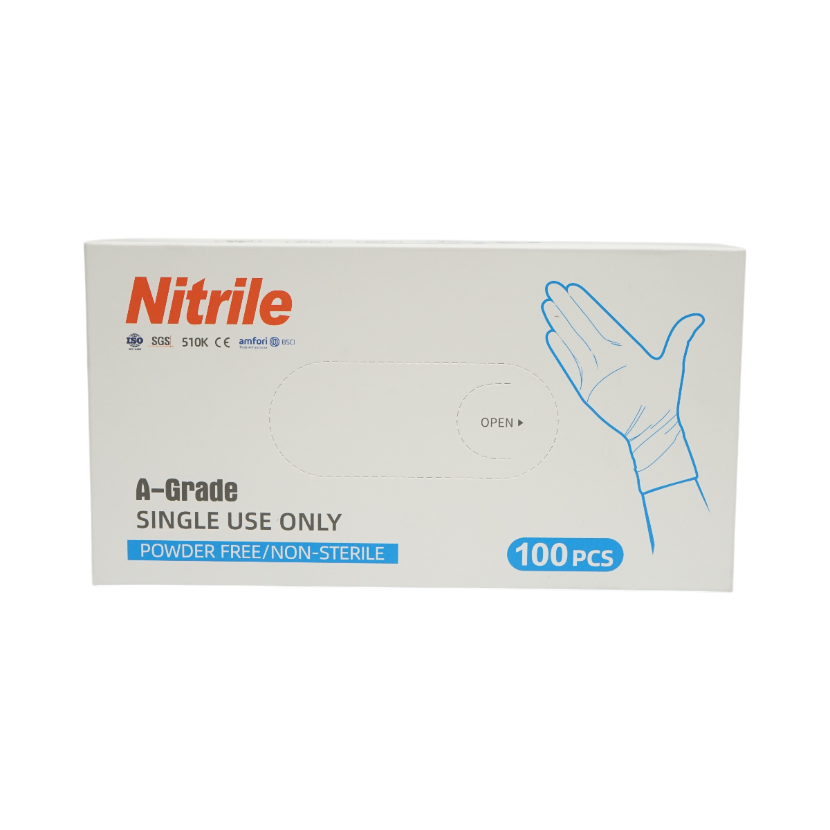 Manusi din nitril albastre nepudrate cu textura aderenta pe degete, marimea L 100 buc/cutie - imagine 2