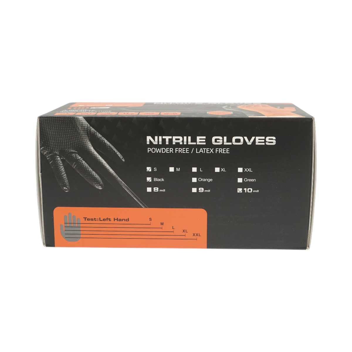 Manusi din nitril negre nepudrate cu textura diamond grip, marimea S 100 buc/cutie - imagine 3