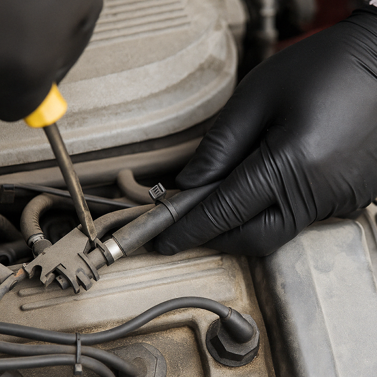 Manusi din nitril sintetic negre nepudrate marimea M 100 buc/cutie - imagine 6