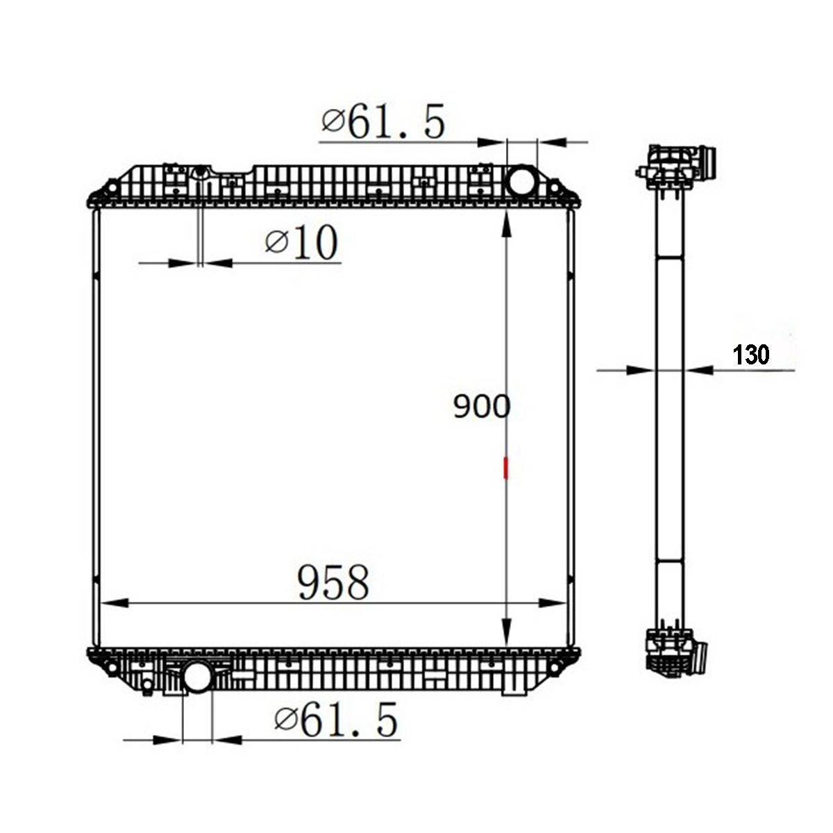 Radiator racire apa motor Mercedes-Benz Actros MP4, MP5, Antos, Arocs 900x958x130mm cod OEM 9605003601 - imagine 7