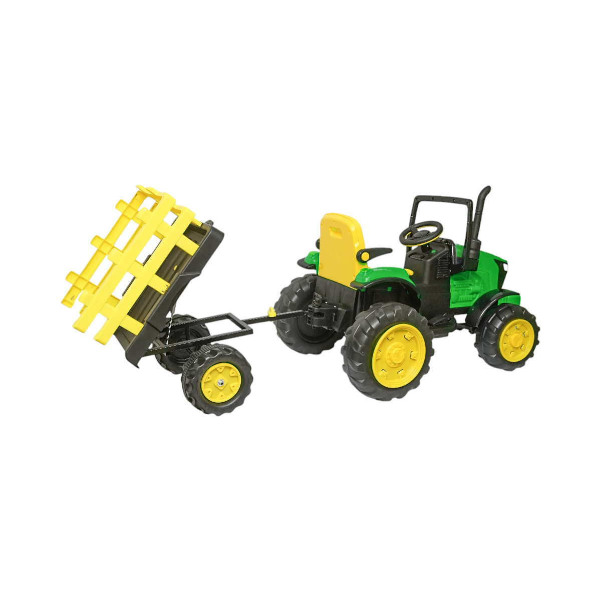 Tractor electric cu remorca, telecomanda si baterie pentru copii 1580x580x730mm - imagine 5