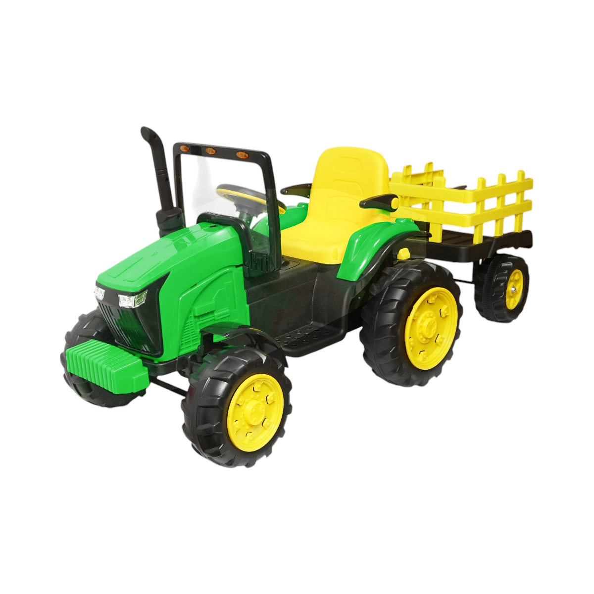 Tractor electric cu remorca, telecomanda si baterie pentru copii 1580x580x730mm - imagine 3