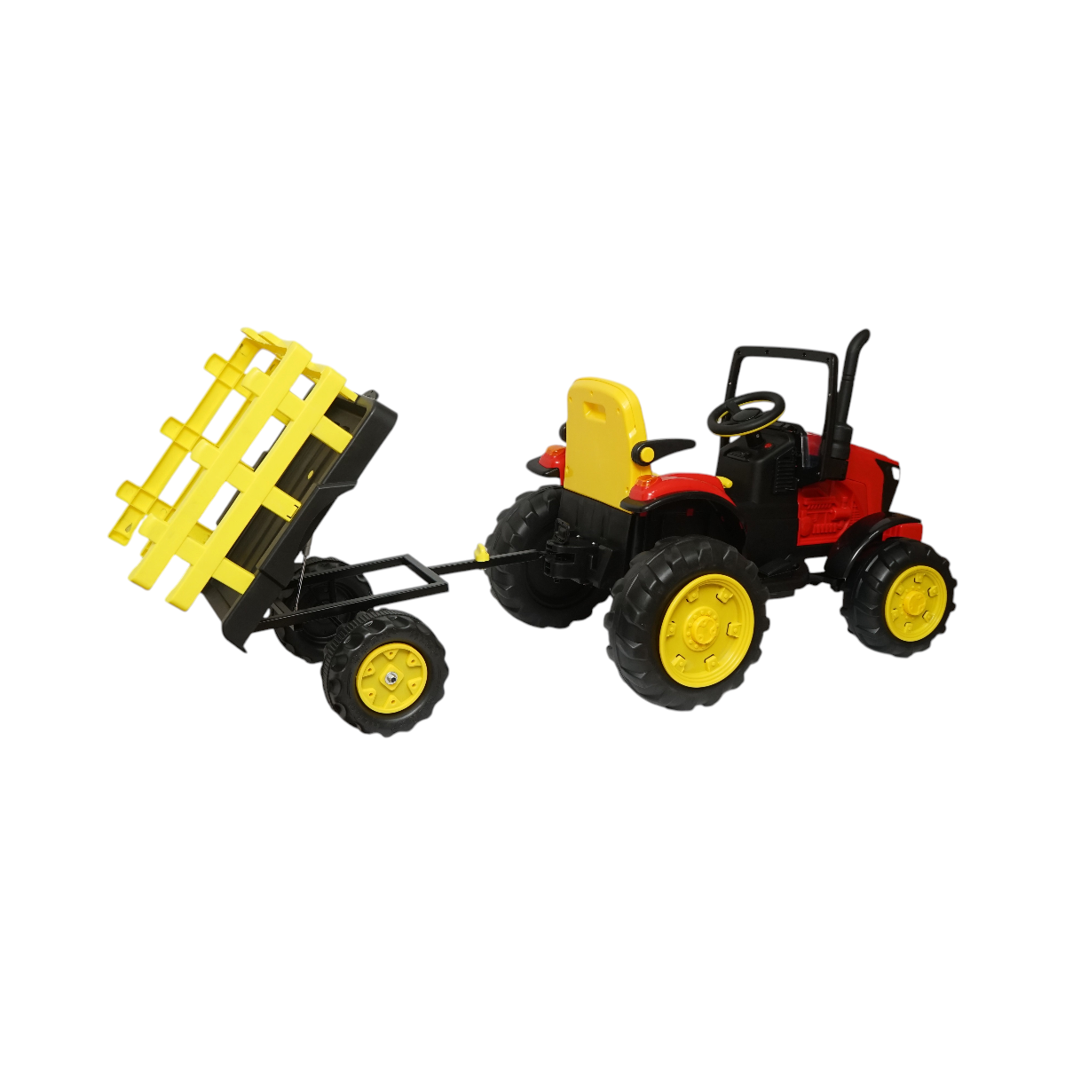 Tractor electric cu remorca, telecomanda si baterie pentru copii 1580x580x730mm - imagine 5