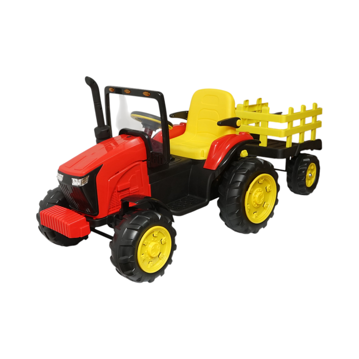 Tractor electric cu remorca, telecomanda si baterie pentru copii 1580x580x730mm - imagine 3