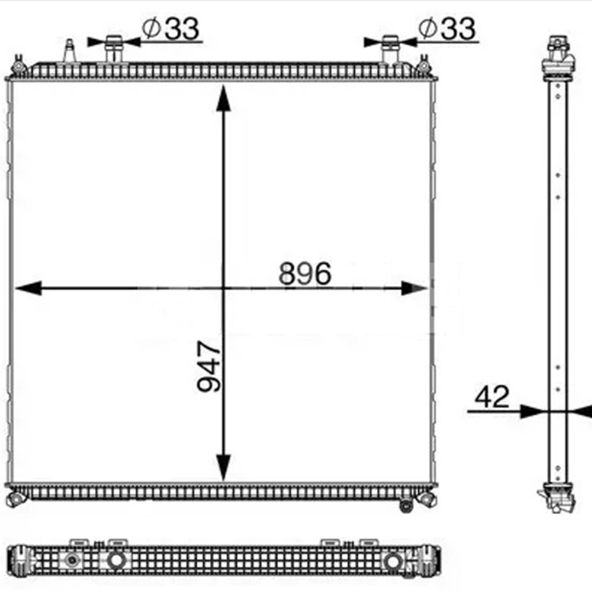 Radiator racire apa motor MAN TGS, TGX 937x896x42mm cod OEM 81061010079, 81061016792, 81061010079 - imagine 6