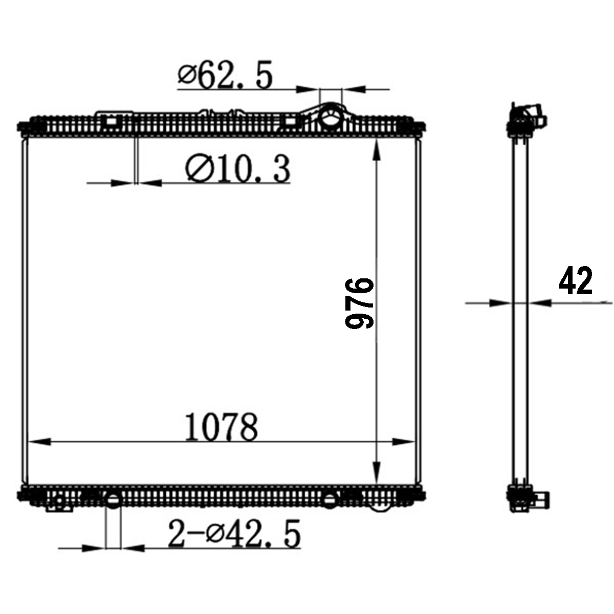 Radiator racire apa motor DAF XF 106, XG, XG+ 976x1078x42mm cod OEM 2125896, 2050481, 1909449, 1940146, 2049369, 2114242 - imagine 6