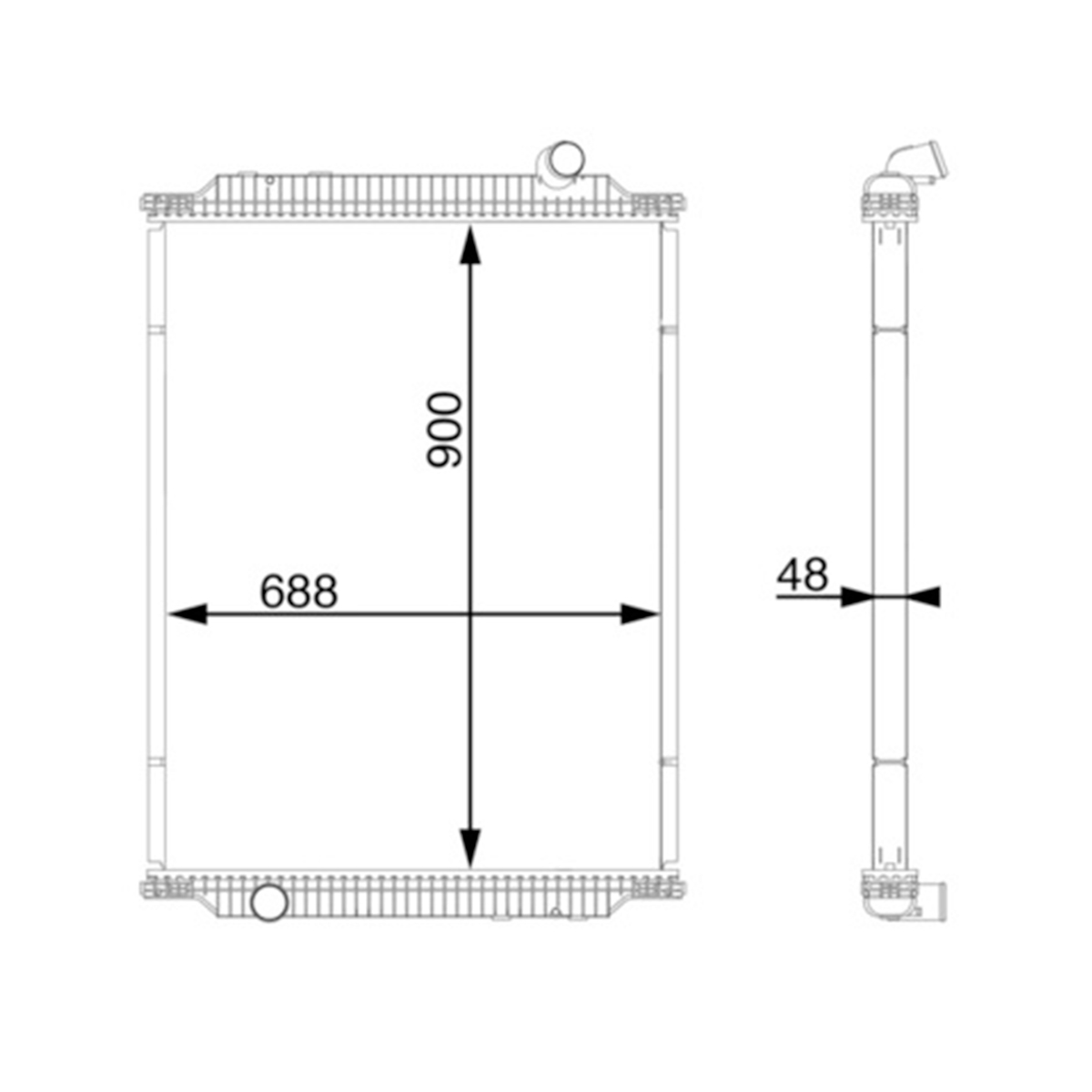 Radiator racire apa motor Renault Kerax dCi11-270, 900x688x48mm cod OEM 5001864775, 5001861376, 5001864777, 5010315737 - imagine 6