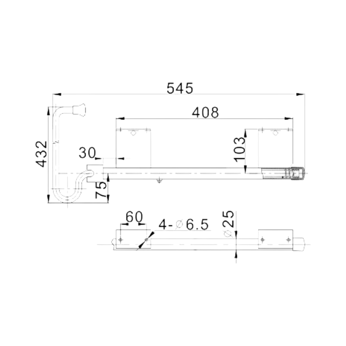 Opritor usa remorca camion cu suport tip francez din otel zincat 545mm - imagine 5