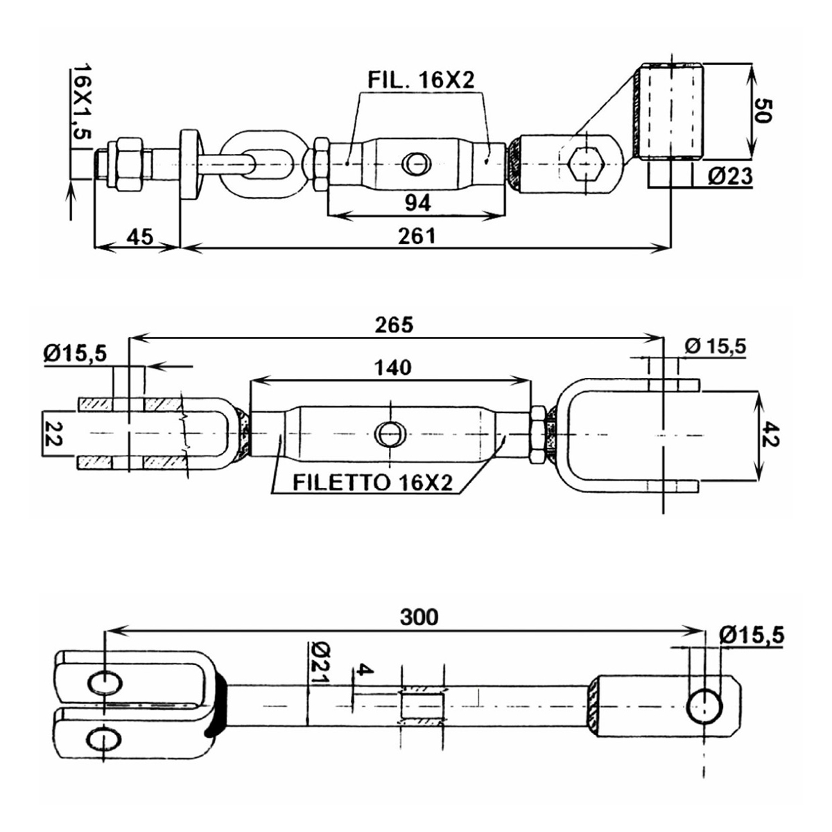 Kit complet tiranti prindere 3 puncte tractor Kubota, Iseki - imagine 3