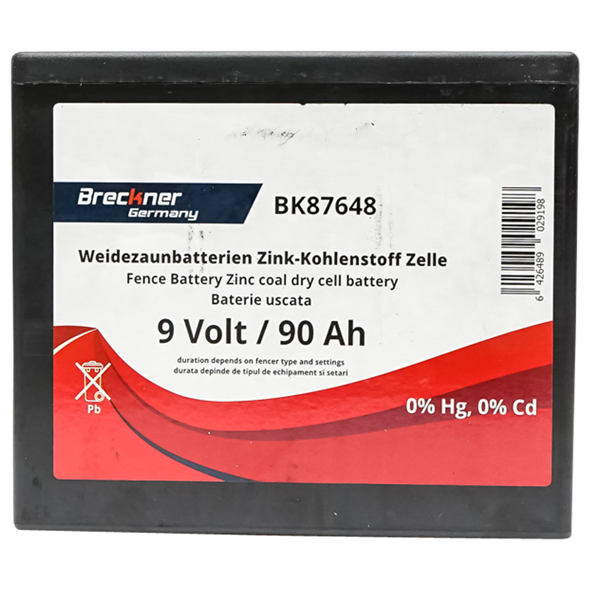 Baterie uscata (nereincarcabila) 9V 90Ah pentru gard electric Breckner Germany - imagine 3