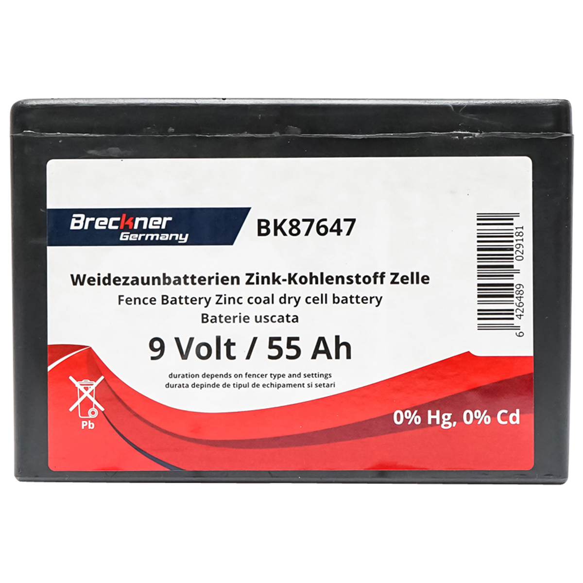 Baterie uscata (nereincarcabila) 9V 55Ah pentru gard electric Breckner Germany - imagine 3