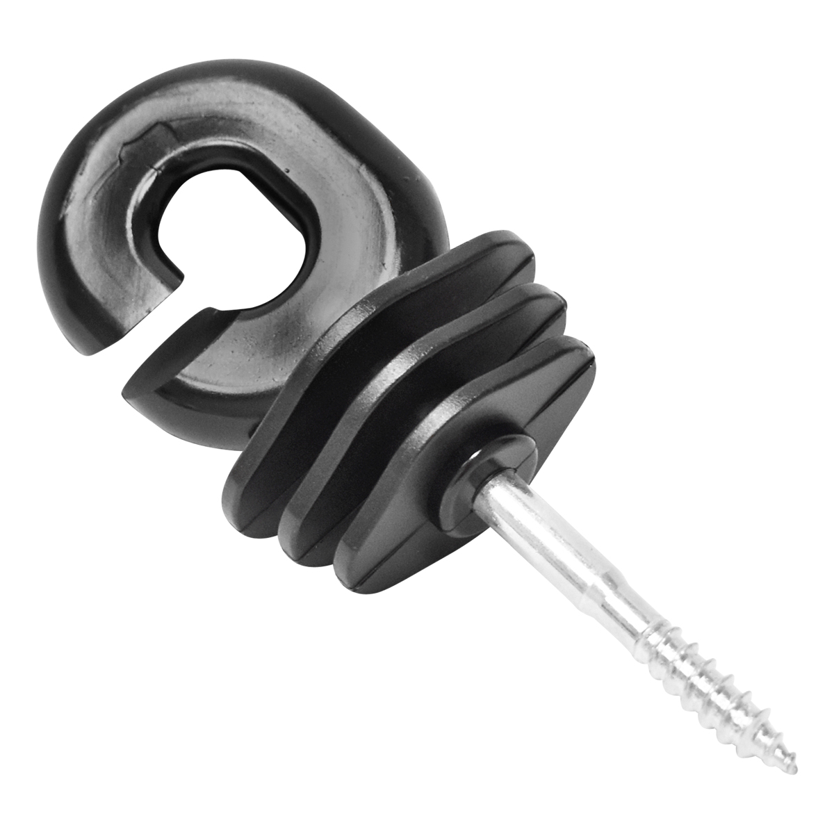 Izolator inelar negru 5.9mm 111x40mm gard electric Breckner Germany - imagine 2