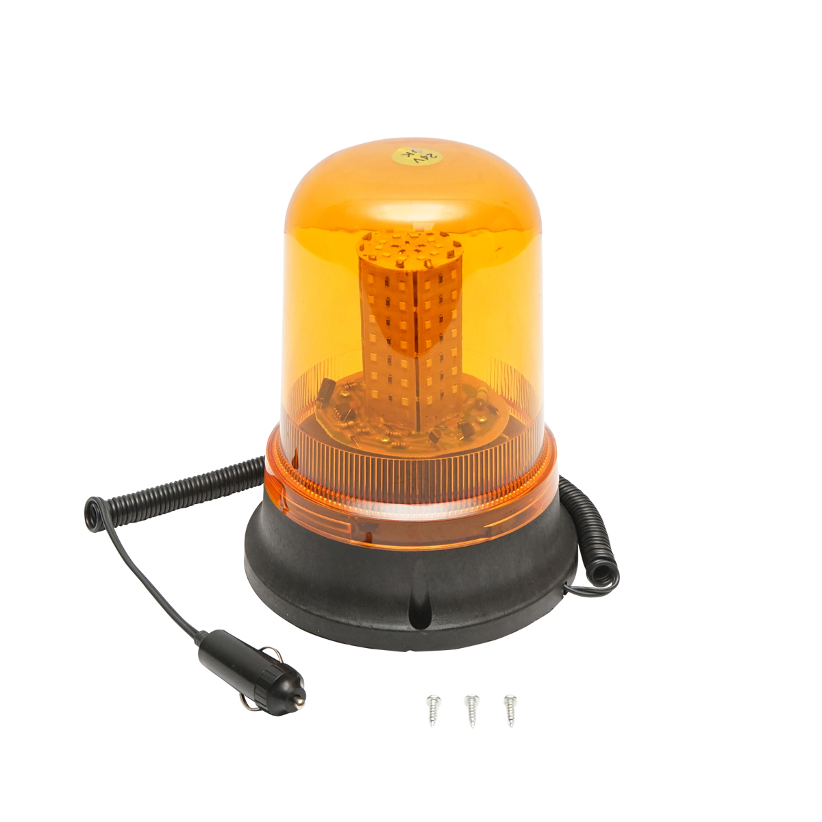 Girofar LED/SMD 24V cu talpa magnetica si alimentare la bricheta