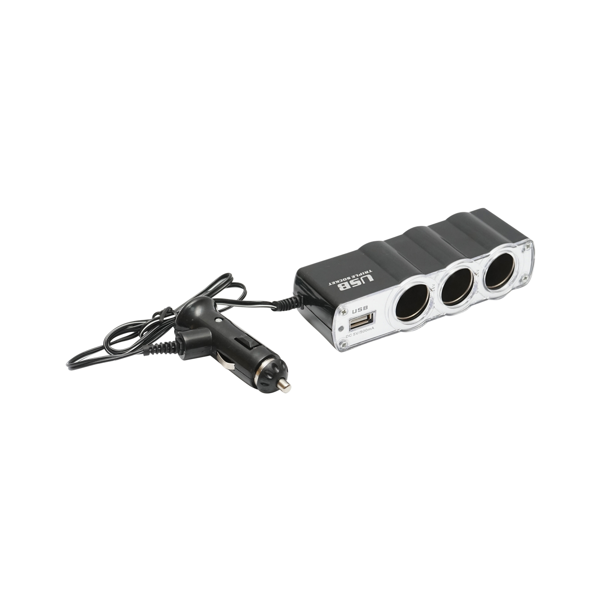 Adaptor triplu bricheta si 1 port usb cu cablu 1m - imagine 4