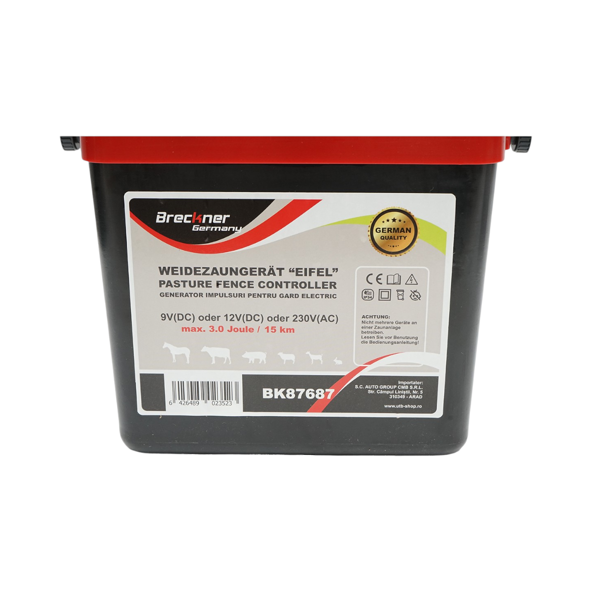 Aparat generator de impulsuri 9-12V sau 220V, 3 Joule, 15 km pentru gard electric Breckner Germany - imagine 7