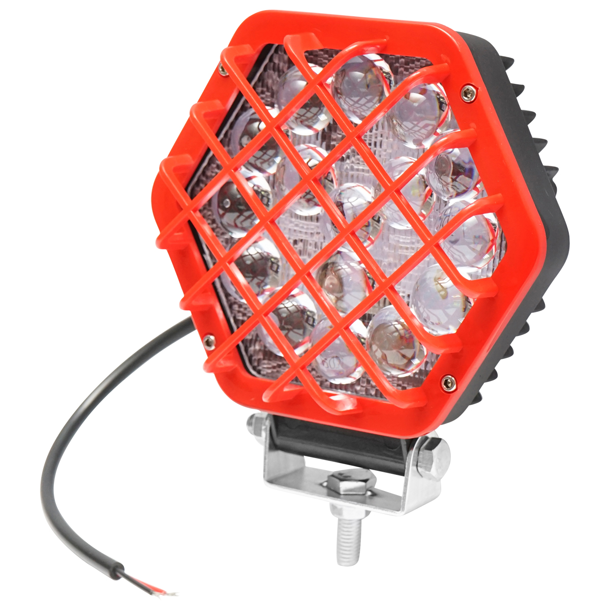 Lampa hexagonala grilaj plastic rosu 16 LED-uri DC 10-60V 48W unghi 30 - imagine 2