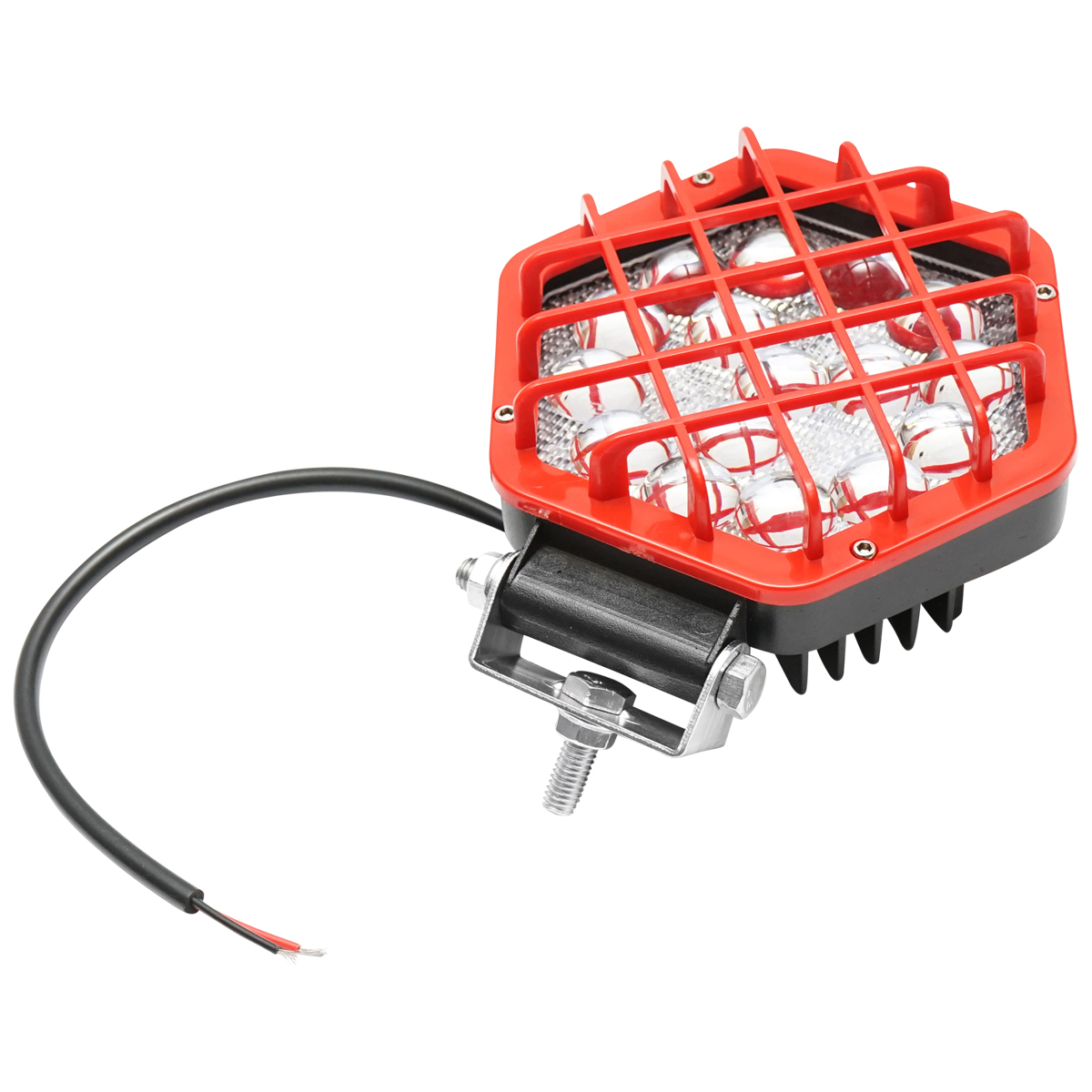 Lampa hexagonala grilaj plastic rosu 16 LED-uri DC 10-60V 48W unghi 30 - imagine 3