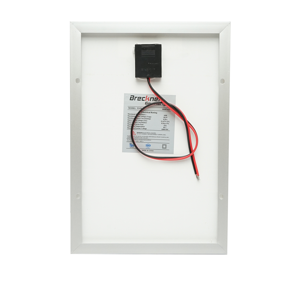 Panou solar 10W fotovoltaic policristalin cu cablu de conectare si tensiune maxima 18V 350x240x17mm Breckner Germany - imagine 2