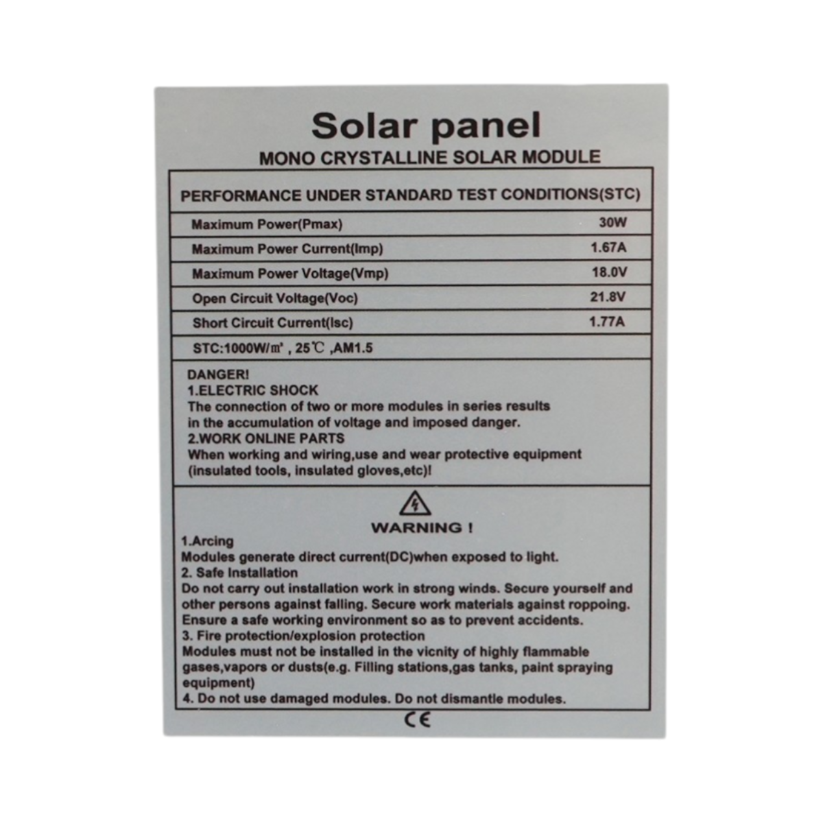 Panou solar 30W fotovoltaic monocristalin 420x405x25mm Breckner Germany - imagine 6
