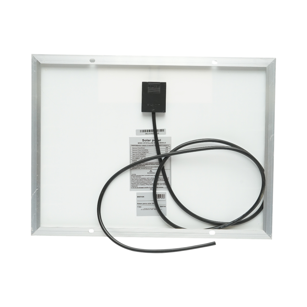 Panou solar 20W monocristalin 400x300x17mm cu regulator tensiune 10A, 12/24V Breckner Germany - imagine 4