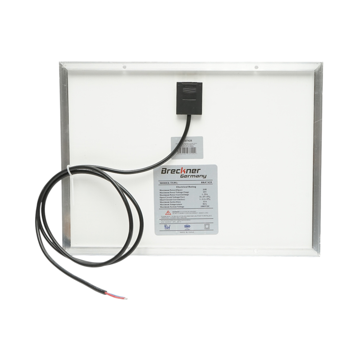 Panou solar 20W fotovoltaic monocristalin 400x300x17mm, regulator de incarcare 12/24V 10Ah, cablu 1.5/2m Breckner Germany - imagine 3