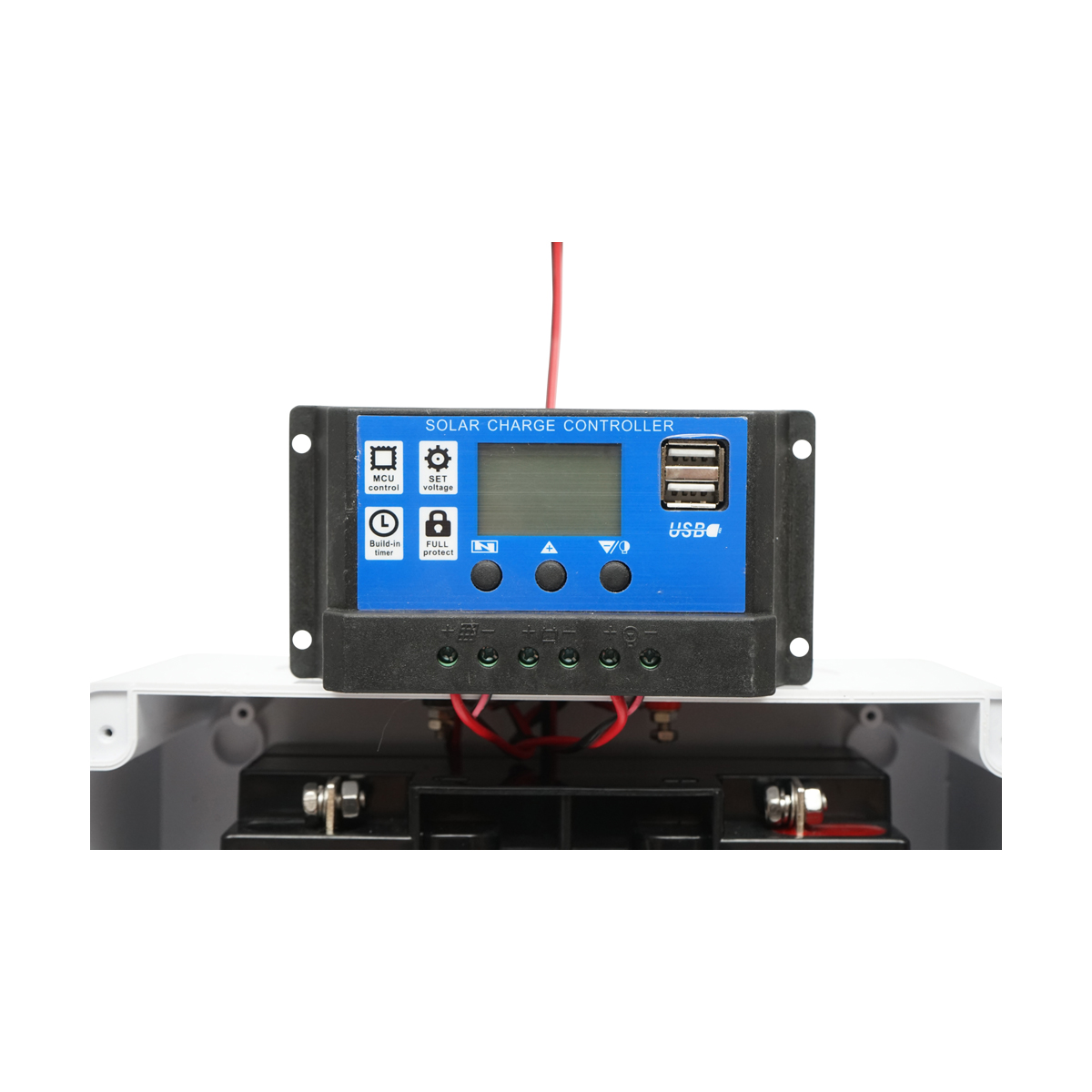 Panou solar 20W fotovoltaic monocristalin 460x350x135mm cu baterie 12V/17Ah, regulator 12/24V 10Ah si 2x port USB Breckner Germany - imagine 8