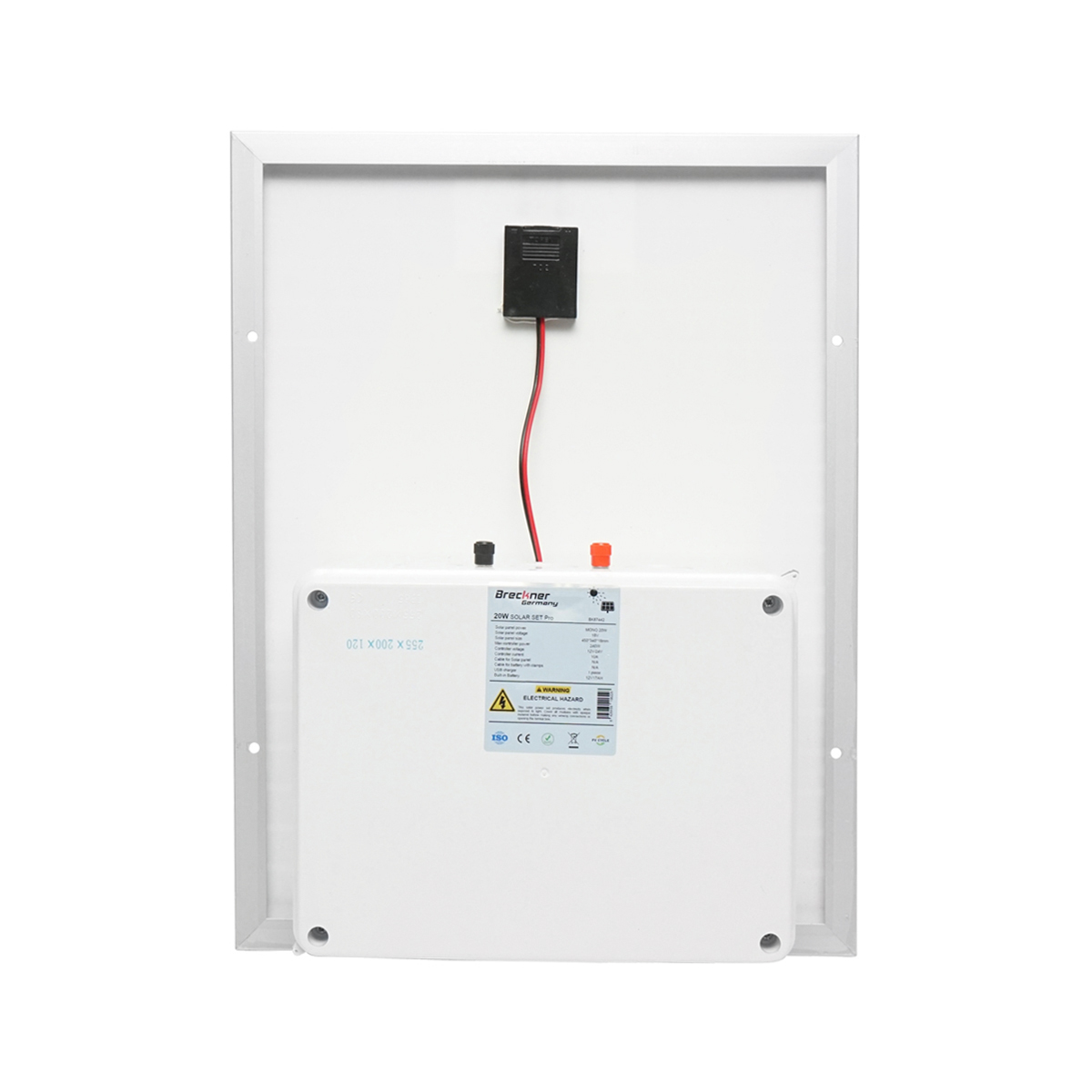 Panou solar 20W fotovoltaic monocristalin 460x350x135mm cu baterie 12V/17Ah, regulator 12/24V 10Ah si 2x port USB Breckner Germany - imagine 3