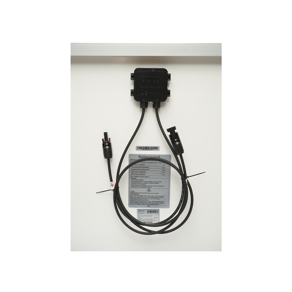 Panou solar 75W fotovoltaic monocristalin 550x760x30mm Breckner Germany - imagine 3