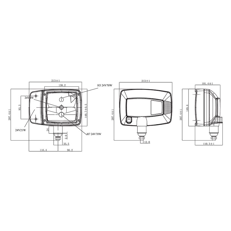 Set lampi tip far cu semnalizare dreapta si stanga 12V HR-A-035 Breckner Germany - imagine 6