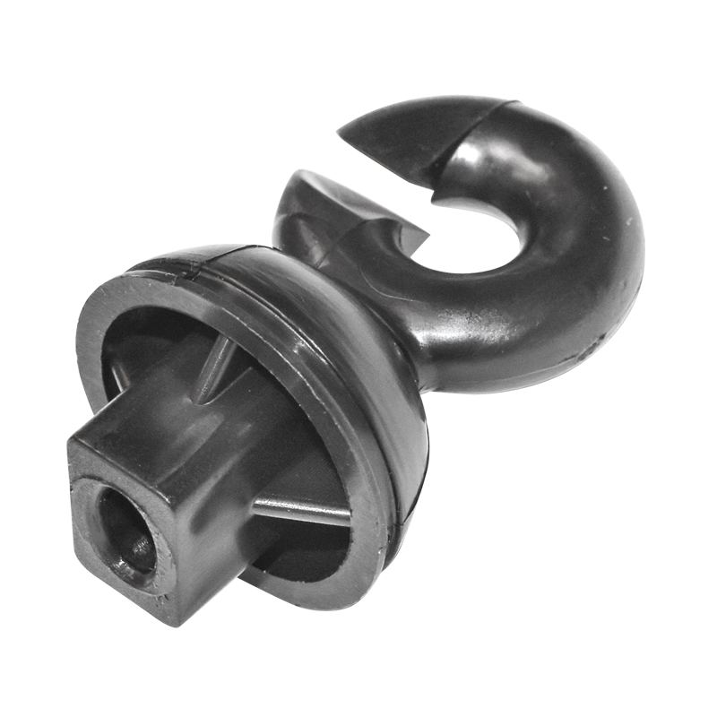 Izolator inelar negru pentru stalp metalic 59x33mm gard electric Breckner Germany - imagine 2