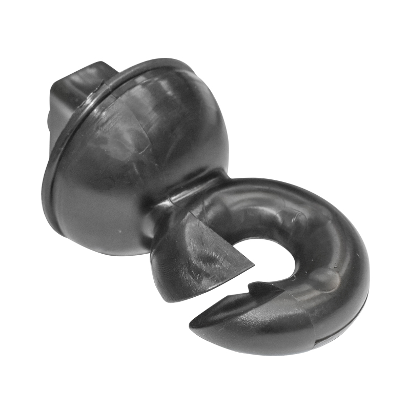 Izolator inelar negru pentru stalp metalic 59x33mm gard electric Breckner Germany - imagine 3
