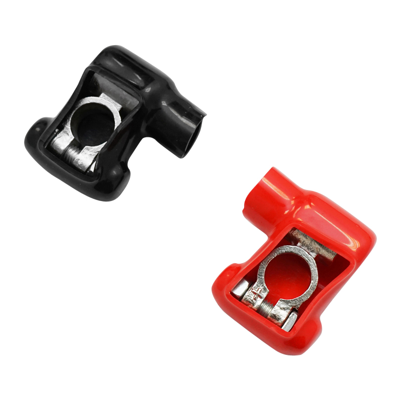Set borne baterie cu clema HD++ protectie cauciuc rosu si negru Breckner Germany - imagine 7