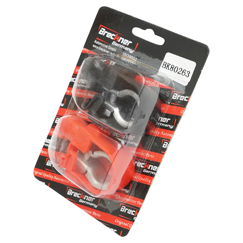 Set borne baterie cu clema si protectie cauciuc rosu si negru Breckner Germany - imagine 8