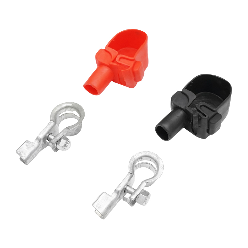 Set borne baterie cu clema si protectie cauciuc rosu si negru Breckner Germany - imagine 5