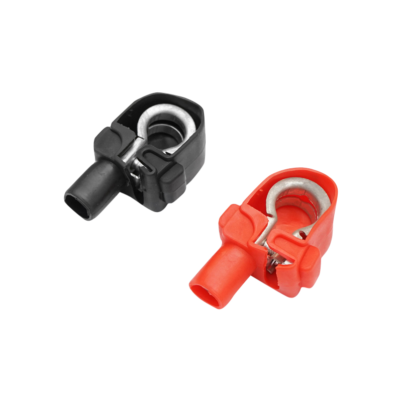 Set borne baterie cu clema si protectie cauciuc rosu si negru Breckner Germany - imagine 3